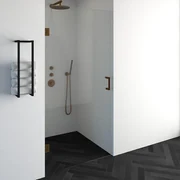 BRAUER Create Douchedeur - 100x200cm - profielloos - antikalk - 8mm veiligheidsglas - koper 4JC13-100K