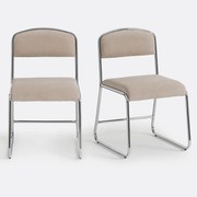 Set van 2 stoelen van chroom en stof Celestina