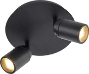 Smart Moderne spot zwart incl. GU10 2-lichts IP44 - Ducha