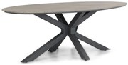 Dining Tuintafel ovaal ellipse 220 x 115 cm Aluminium/polywood Grijs Matara