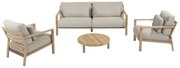 Lucas stoel bank loungeset 4 delig naturel teak 4 Seasons Outdoor