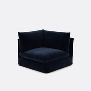 Hoekelement voor modulaire bank, in gemêleerd polyester, Malo