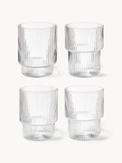 Mondgeblazen tumblers Ripple met groefreliëf, 4-delig