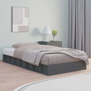 vidaXL Bedframe massief hout grijs 135x190 cm 4FT6 Double