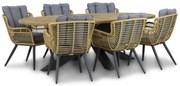 Tuinset 6 personen 240 cm Wicker/Aluminium/Aluminium/wicker Taupe Coco Azzano/Brookline