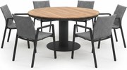 Palazzo Nancy dining tuinset 160xH75 cm 7 delig antraciet teak