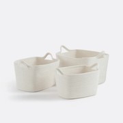 Set van 3 rechthoekige katoenen manden, Kesia