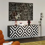 Kare Design Arctic Design Dessoir Zwart-wit - 160x38x75cm.