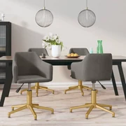 vidaXL Eetkamerstoelen draaibaar 4 st fluweel donkergrijs