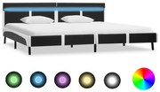 vidaXL Bedframe met LED kunstleer grijs 180x200 cm