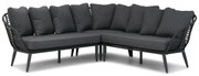 Hoek loungeset 4 personen Aluminium/wicker Zwart  Coco Coco Leonardo