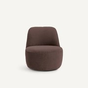 Draaifauteuil van linnenfluweel, Rosebury, ontwerp Emmanuel Gallina