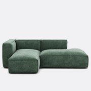 Hoekbank links van structuurfluweel Seven