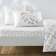 Hoeslaken voor kinderen, 50% gerecycled katoen, kap van 25 cm, eenhoornprint, TAMILA