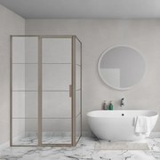 Aqua Vista Triple Draaideur met vast deel - 100x200 cm - 8mm - helder glas - onderdeel hoekcabine - gunmetal (antraciet) R-GML-C100-FFF