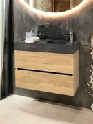 B-Stone Sunray badmeubel eiken met natuurstenen wastafel 80cm