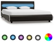 vidaXL Bedframe met LED kunstleer antraciet 140x200 cm