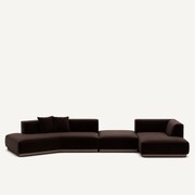 Open bank met hoek rechts met fluwelen voetensteun, JACOPO