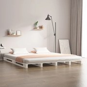 vidaXL Bedframe massief grenenhout wit 120x200 cm