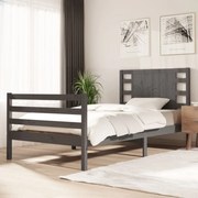 vidaXL Bedframe massief grenenhout grijs 90x200 cm