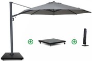 Zweefparasol  3.5m S2 Excellent (incl. voet + hoes) Grijs-antraciet Camello Luna