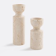 Set van 2 kandelaars in travertin, Rumia