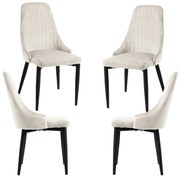 Set 4 Kan Fluwelen Stoelen