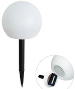 Buitenlamp wit 20 cm incl. LED IP44 solar RGBW - Ludger Modern IP44 Buitenverlichting rond