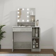 vidaXL Kaptafel met LED-verlichting 86,5x35x136 cm betongrijs