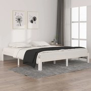 vidaXL Bedframe massief hout wit 180x200 cm 6FT Super King