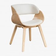 Set Van 2 Eetkamerstoelen Van Hout En Kunstleer Lorete Natuurlijk Hout - Sklum