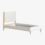 Samira Gestoffeerd Bed Stof Gebroken Wit & 90 X 190 Cm - Sklum