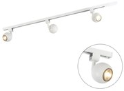 Smart Modern railsysteem wit 1-fase incl. 3 Wifi GU10 - Gissi Modern GU10 Binnenverlichting Lamp