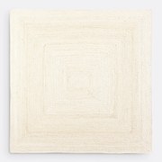 Vierkant vloerkleed in bleached jute, Aftas