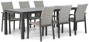 Tuinset 6 personen 220 cm Wicker Grijs Lifestyle Garden Furniture Upton/Madras