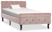 vidaXL Bedframe fluweel roze 90x200 cm