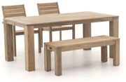 ROUGH-S/ROUGH-X 180cm dining tuinset met bank 4-delig stapelbaar