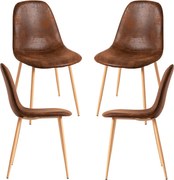 Set 4 Teok Kunstlederen Stoelen