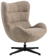 Oorfauteuil Modern Bruine Stof