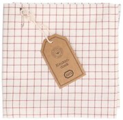 Theedoek, bio-katoen, oud roze geruit, 50 x 70 cm