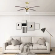 vidaXL Plafondventilator met lamp 106 cm bruin