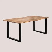 Rechthoekige Eettafel Van Sami-acaciahout Zwart & 210 X 100 Cm - Sklum