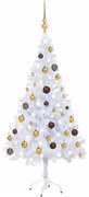 vidaXL Kunstkerstboom met LED's en kerstballen 230 takken 120 cm