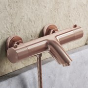 Saniclear Copper Stripes thermostatische opbouw badkraan geborsteld koper