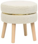 vidaXL Hocker rond fleece wit