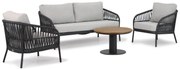 Stoel en Bank Loungeset 4 personen Aluminium/rope Grijs  Coco Puerto/Salerno