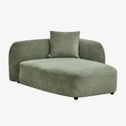 Chaise Longue Rechts Voor Modulaire Bank In Chenille Coco Stof Chenille Groen – Salie - Sklum