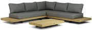 Hoek loungeset 6 personen Teak Old teak greywash Santika Furniture Santika