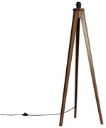 Landelijke vloerlamp tripod walnoot hout - Tripod Classic Landelijk rond Binnenverlichting Lamp