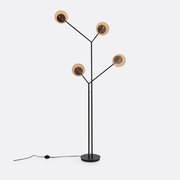 Voetlamp in smeedijzer en amberkleurig glas, Palma